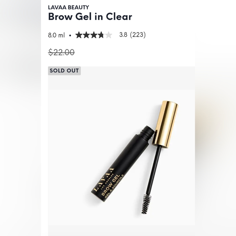 Clear Brow Gel with Gold Cap